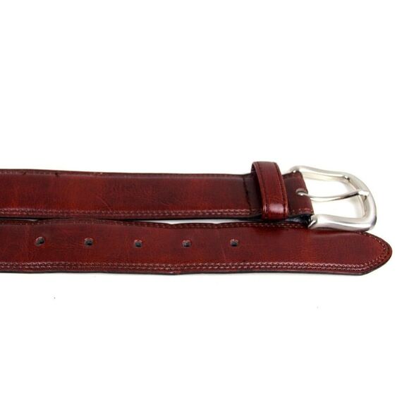 IZOD BROWN GENUINE LEATHER 1 3/8"Wd STITCH CASUAL DRESS MEN'S BELT Sz 38/95 (B86 - Picture 13 of 14